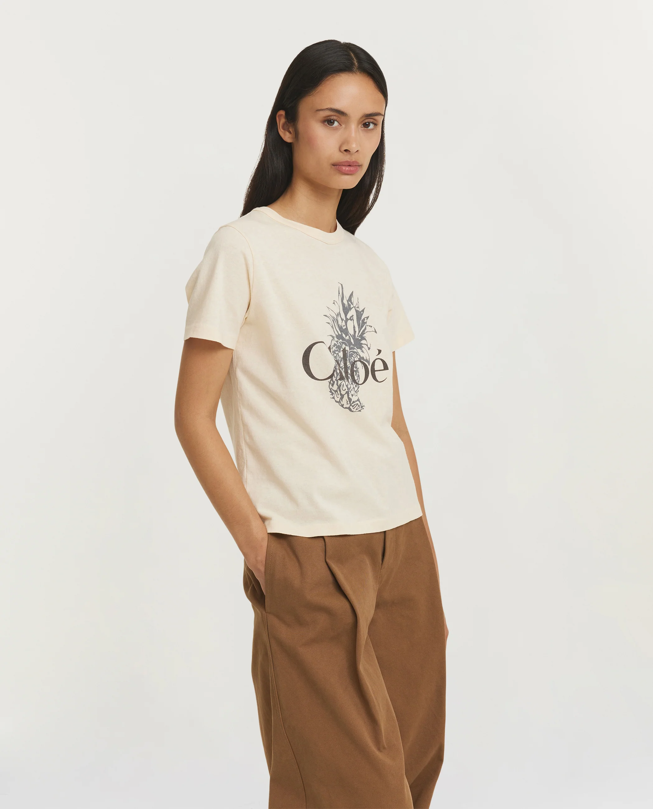 Baby Fit Logo T-Shirt - Ecru - Image 4