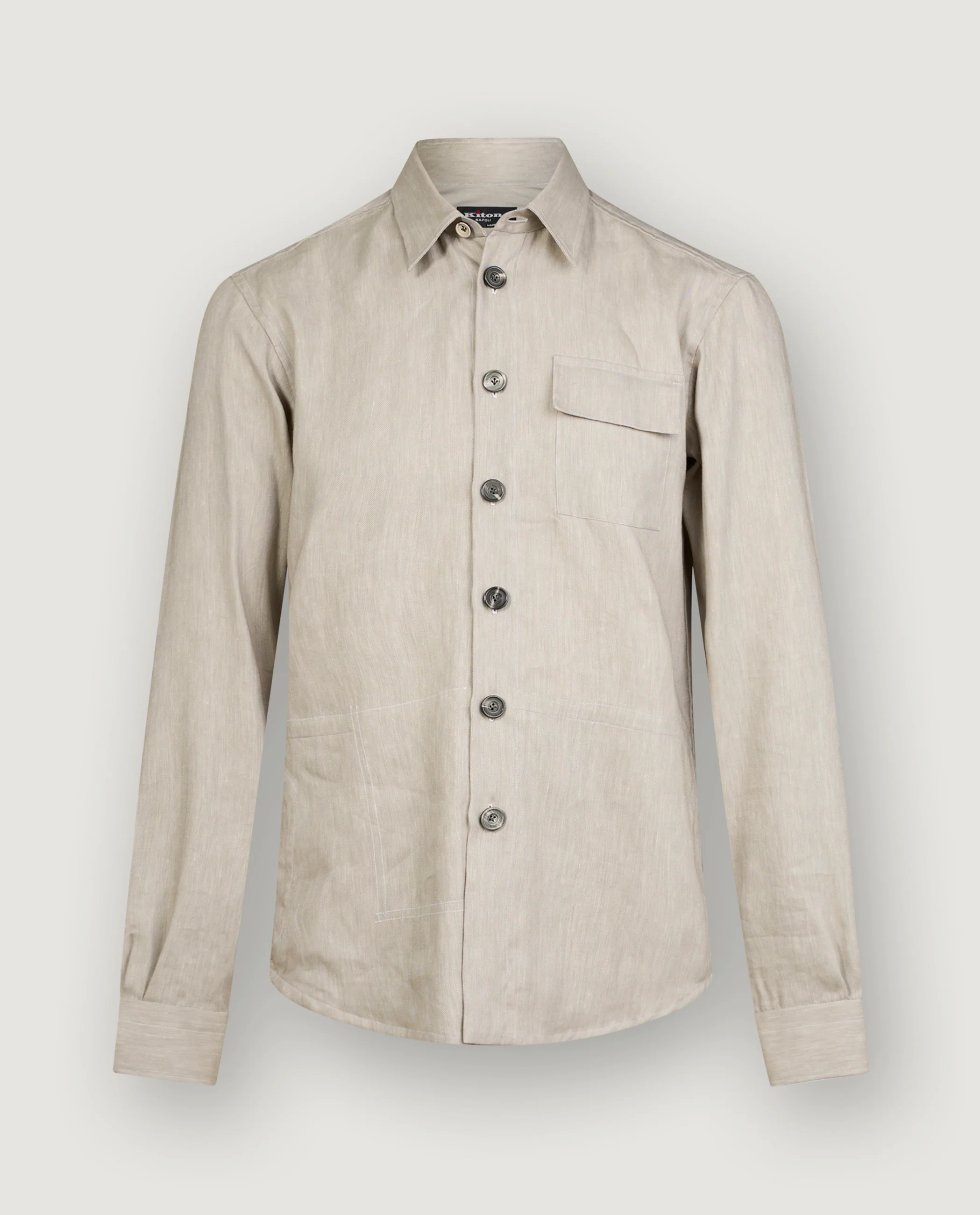 Cashmere Linnen Overshirt - Lichtbruin