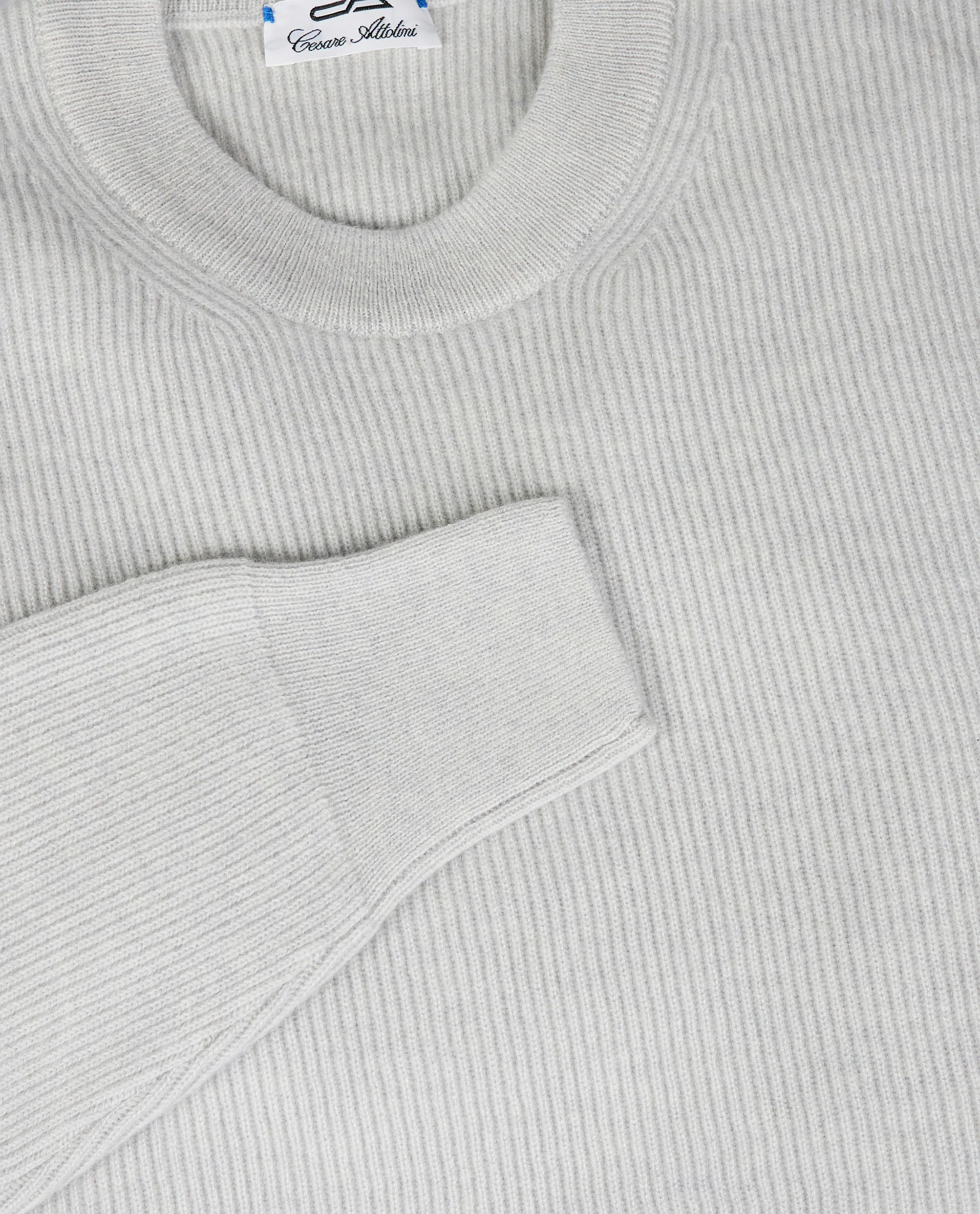 Cashmere Ronde Hals Trui - Lichtgrijs - Image 4