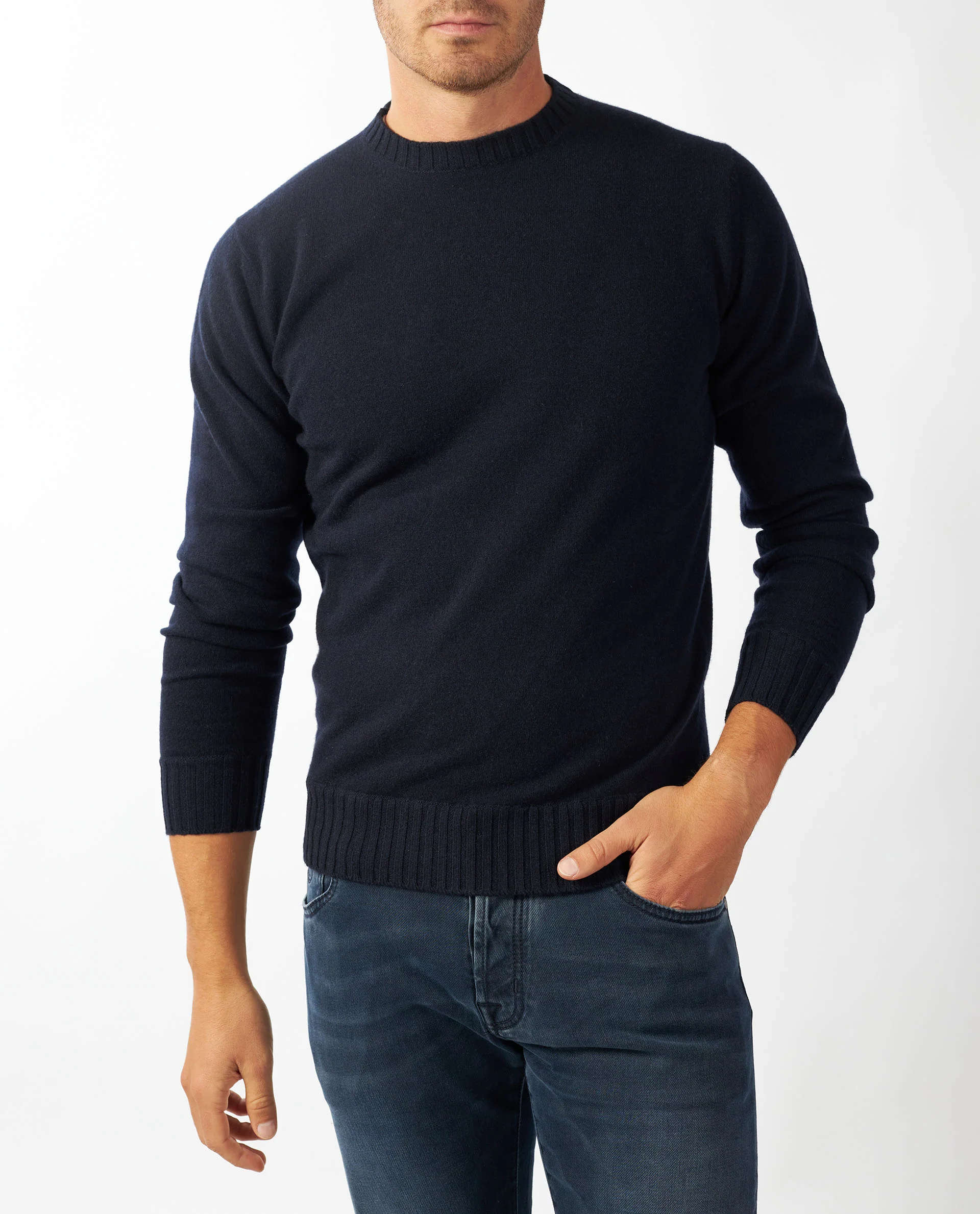 Cashmere Ronde Hals Trui - Donkerblauw - Image 6