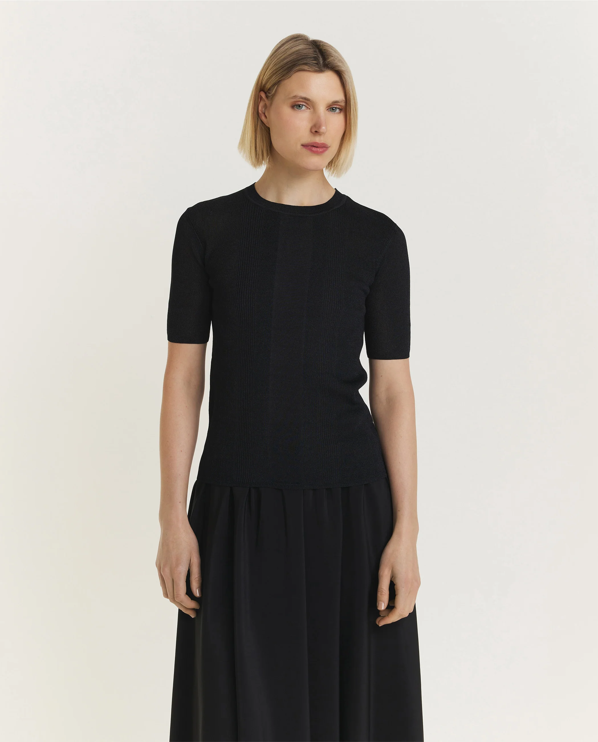Crisp Rayon T-Shirt - Donkerblauw
