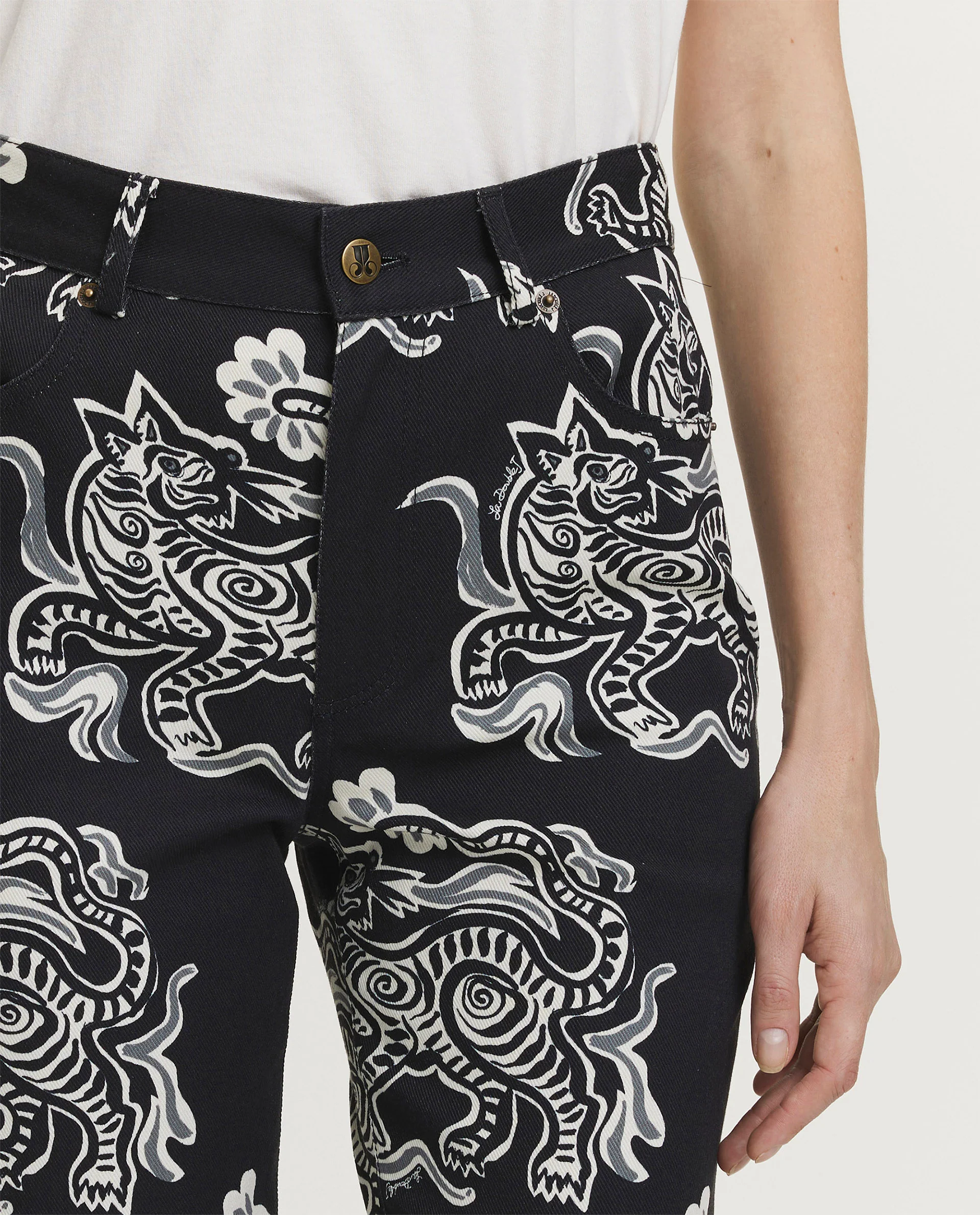 Cropped Flare Broek - Image 5