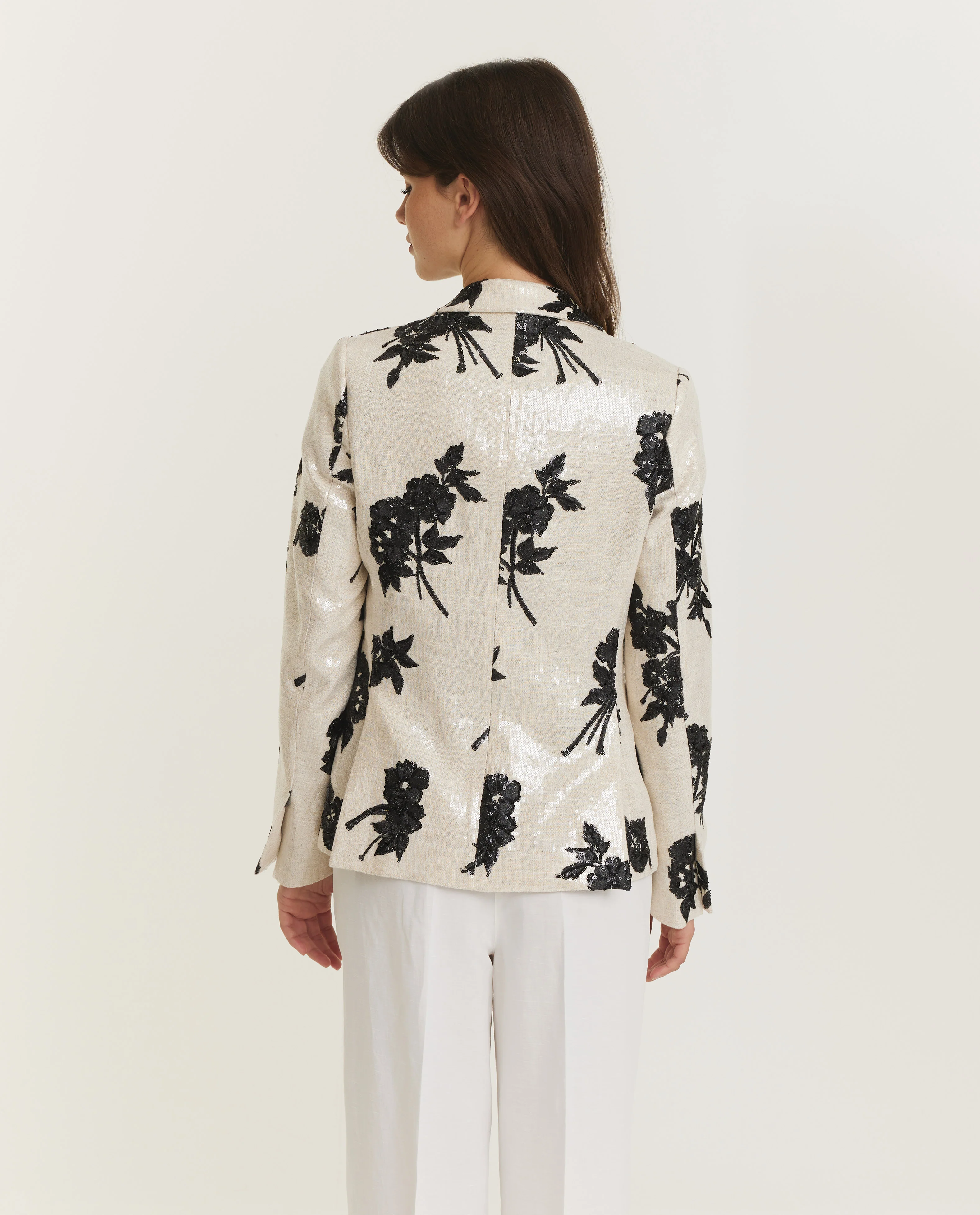 Double Breasted Blazer  - Ecru - Image 5