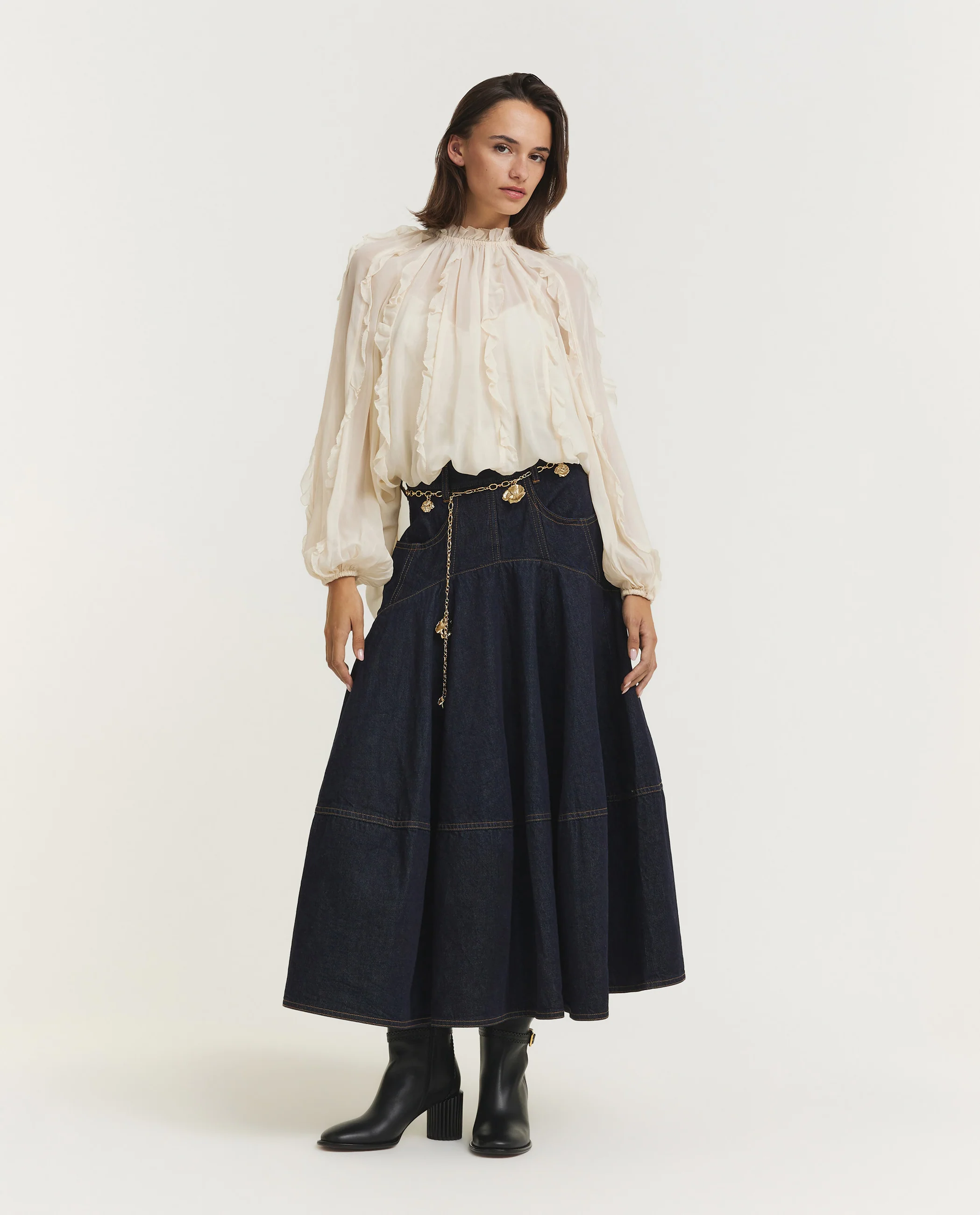 Frill Billow Blouse - Ecru - Image 3