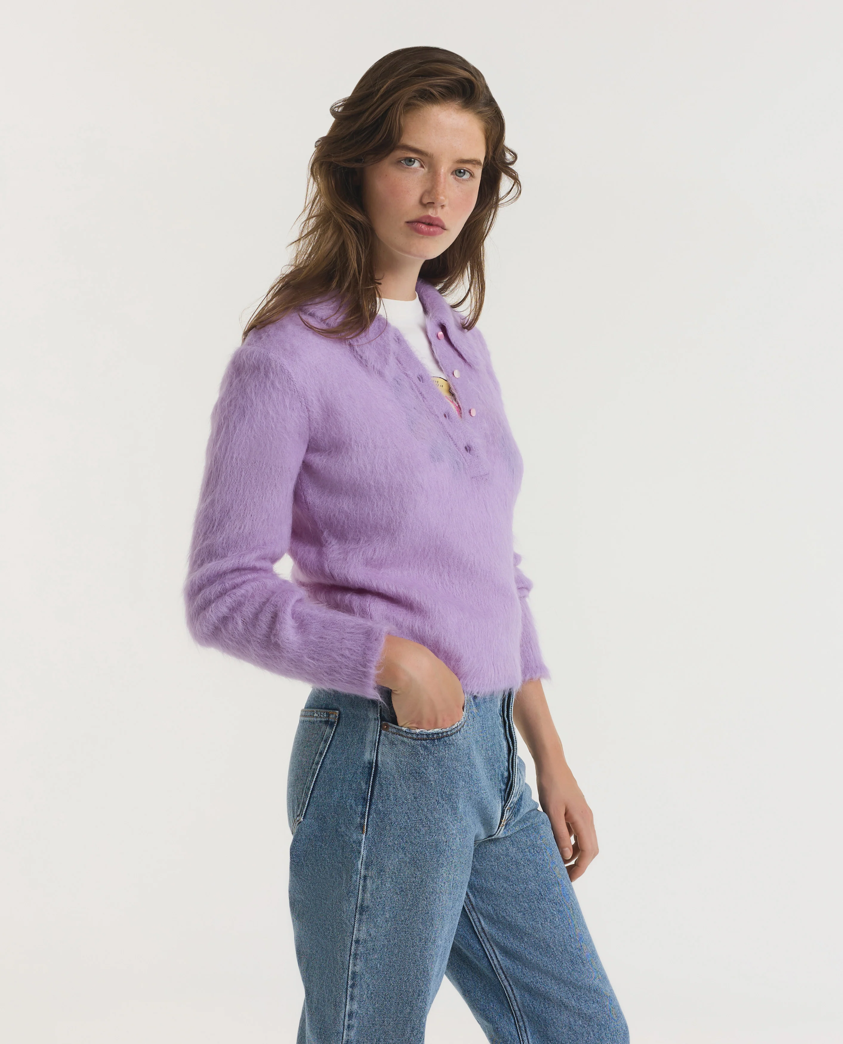 Furry Alpaca Polo Trui - Image 4