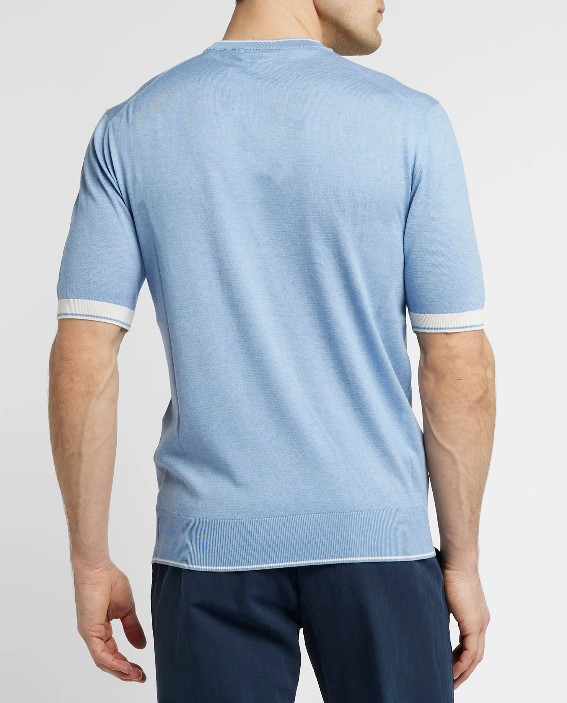 Gebreid T-Shirt - Lichtblauw - Image 4