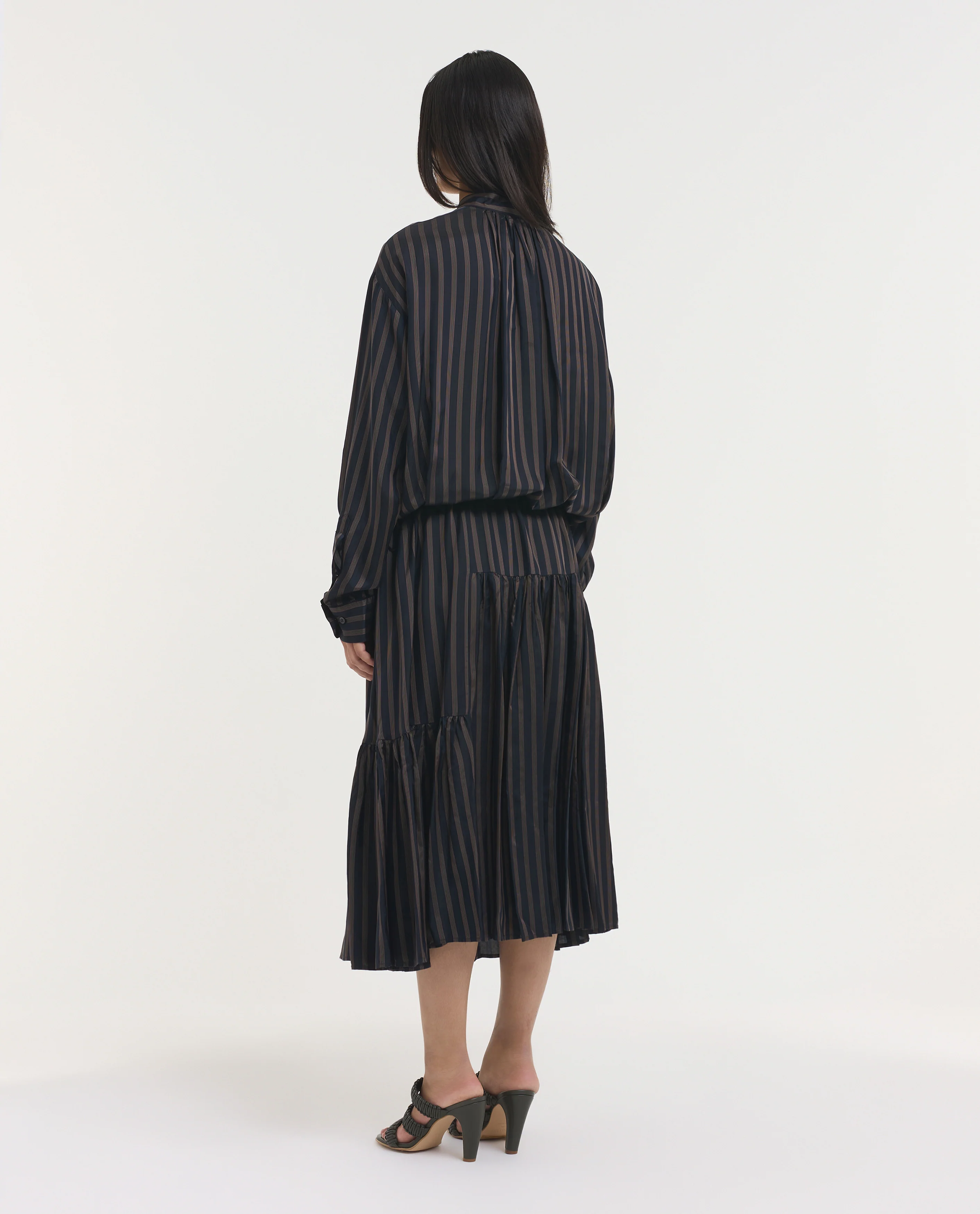 Gestreepte Cupro Jurk - Image 4