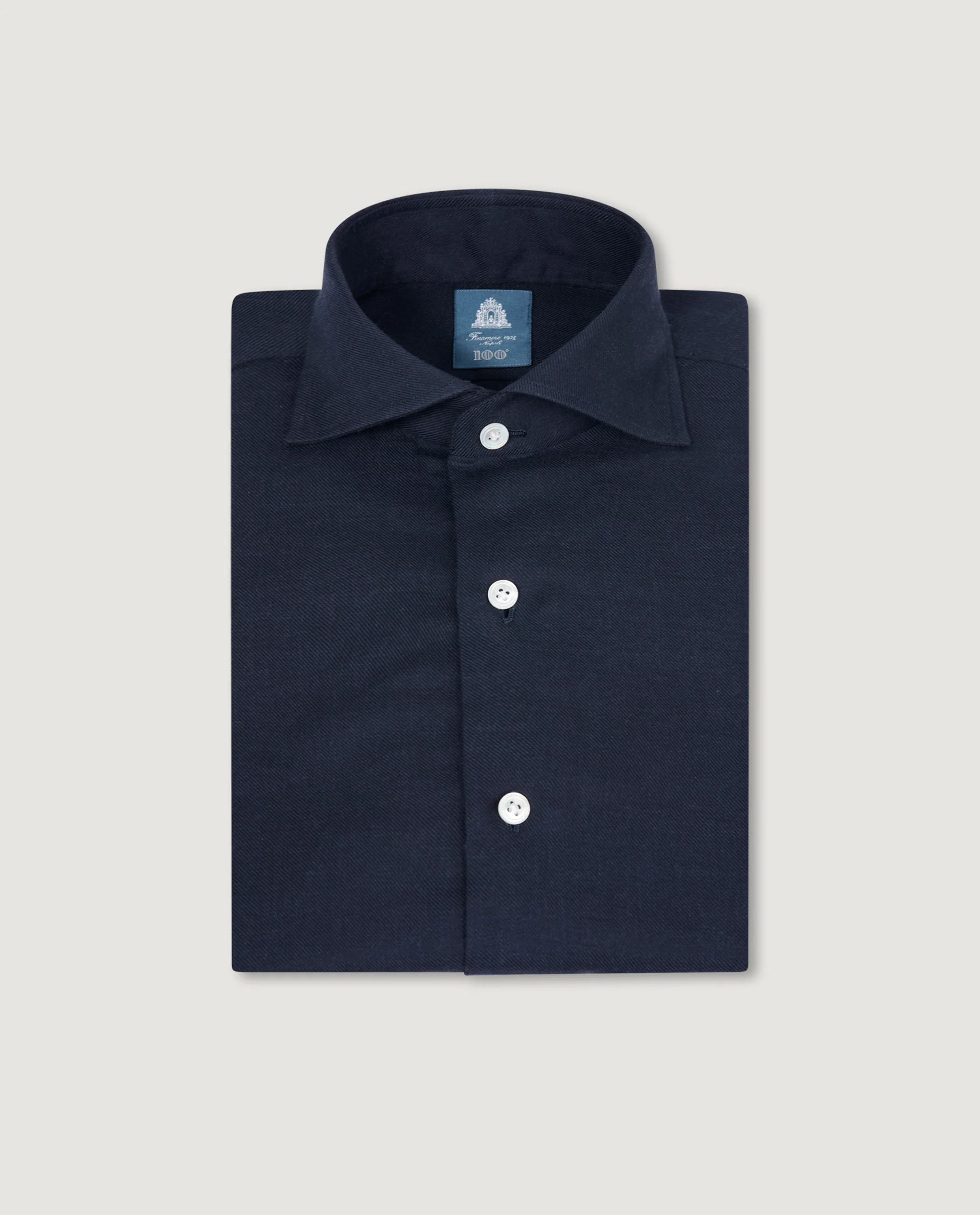Katoen Cashmere Flanel Shirt - Donkerblauw