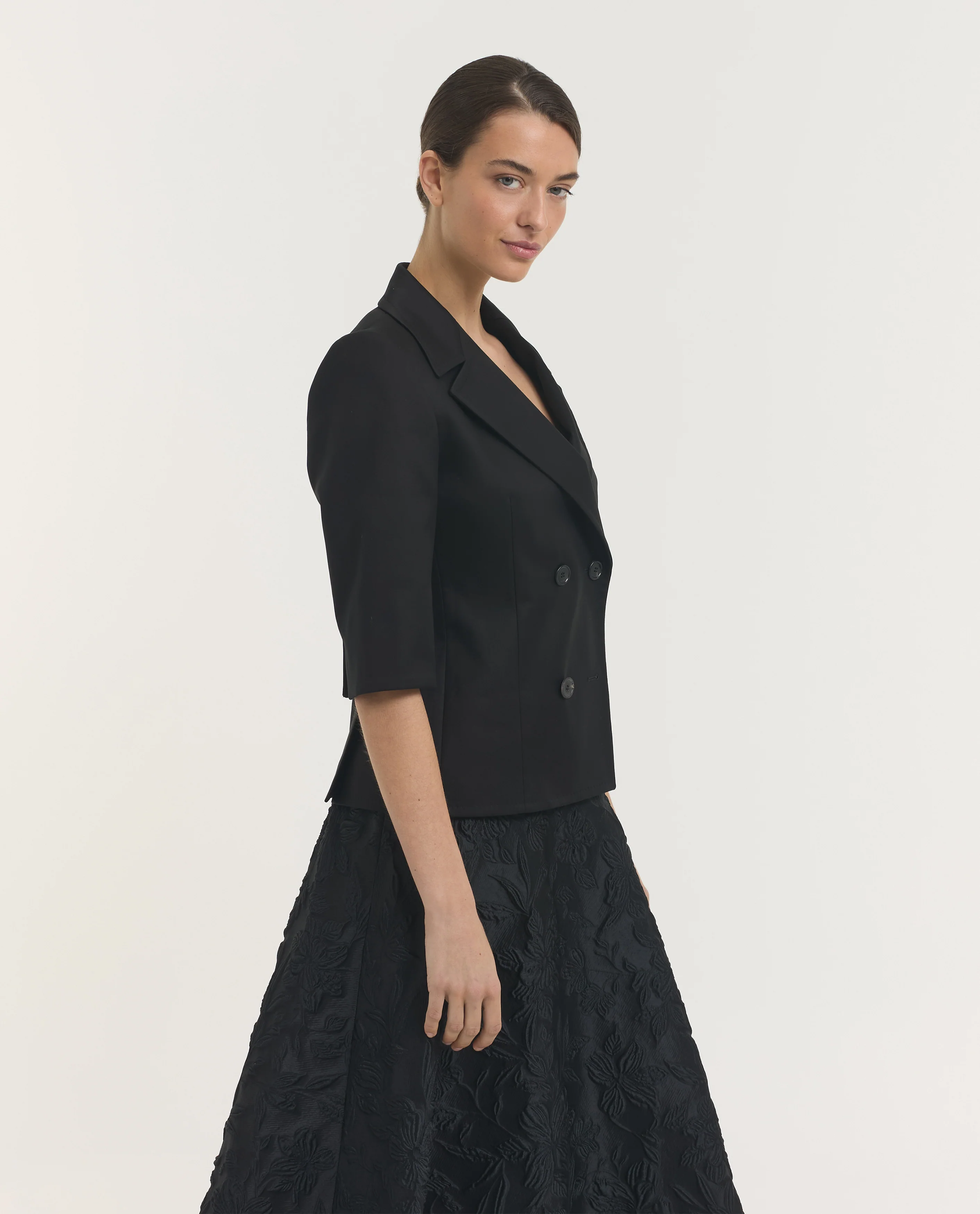 Katoenen Korte Mouwen Blazer - Image 4
