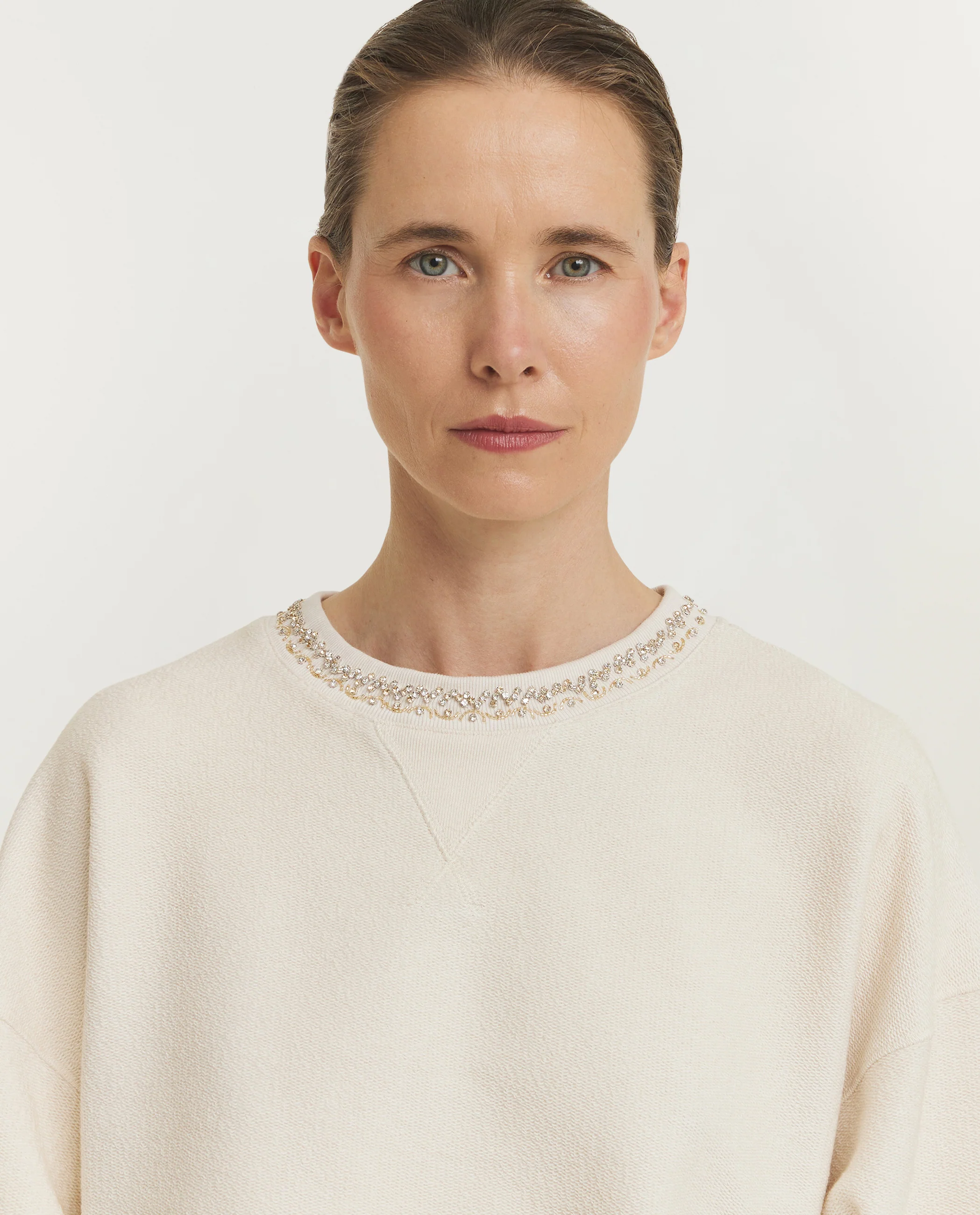 Katoenen Kristal Sweatshirt - Ecru - Image 2