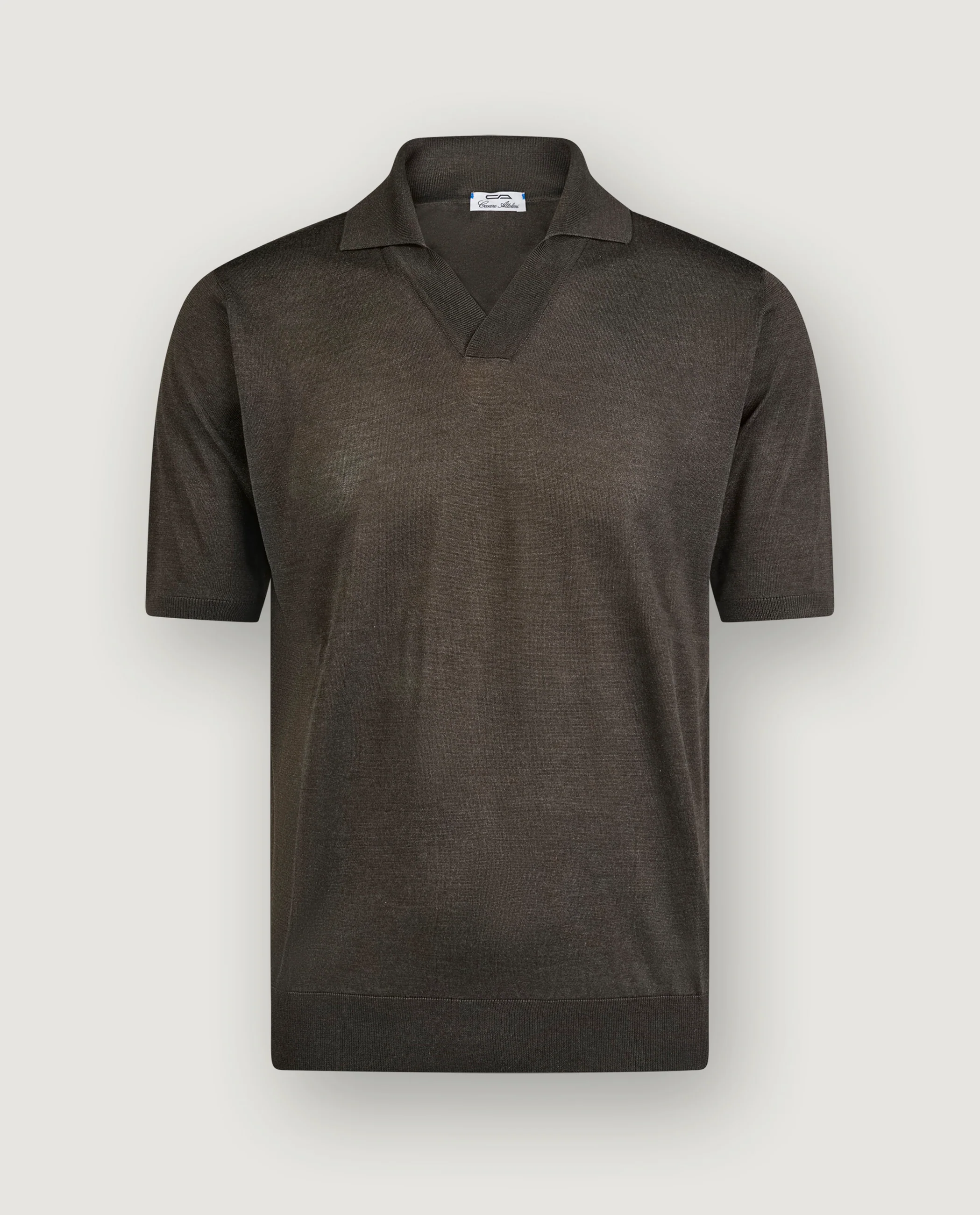 Knooploze Zijden Poloshirt