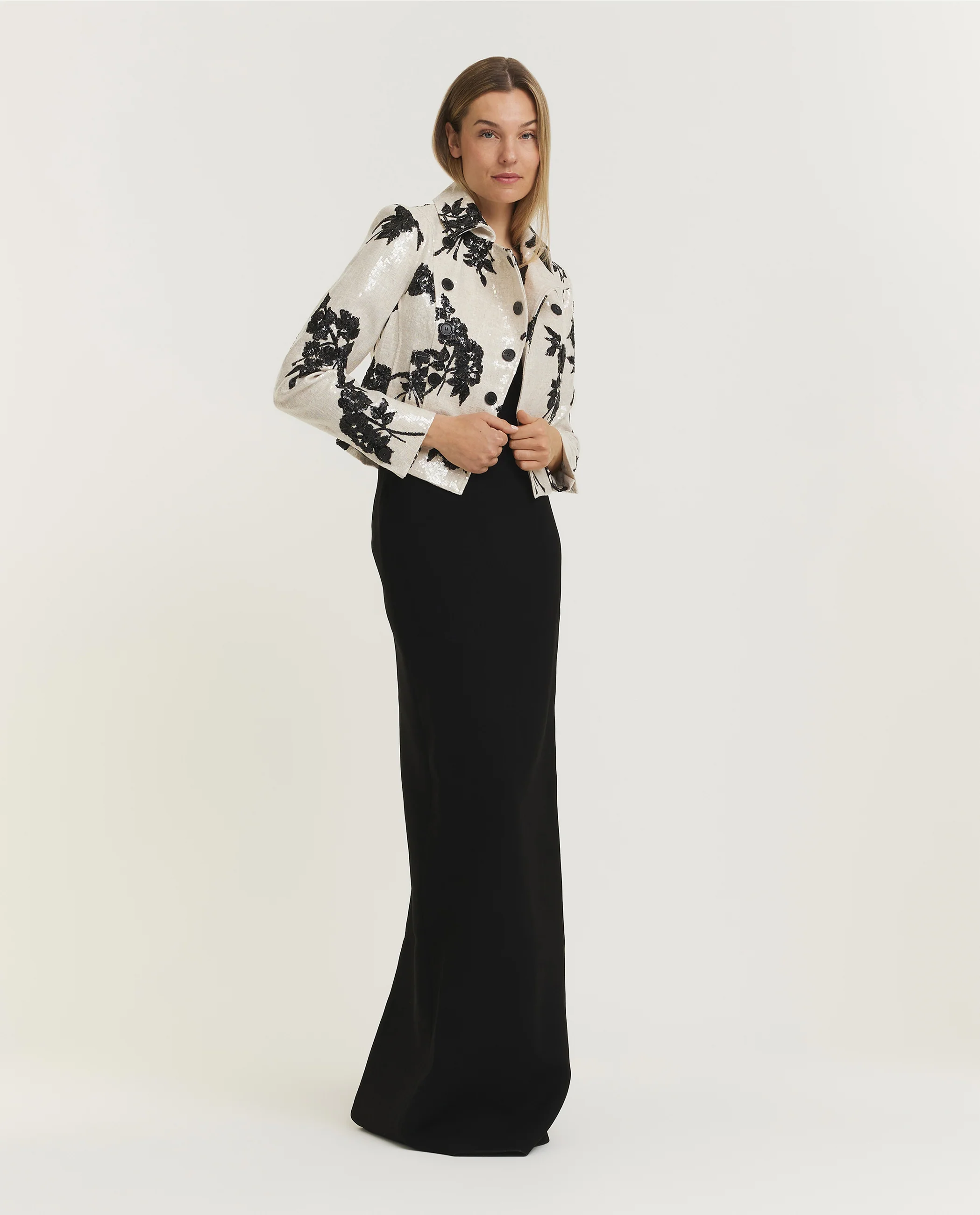 Korte double breasted blazer - Ecru - Image 3