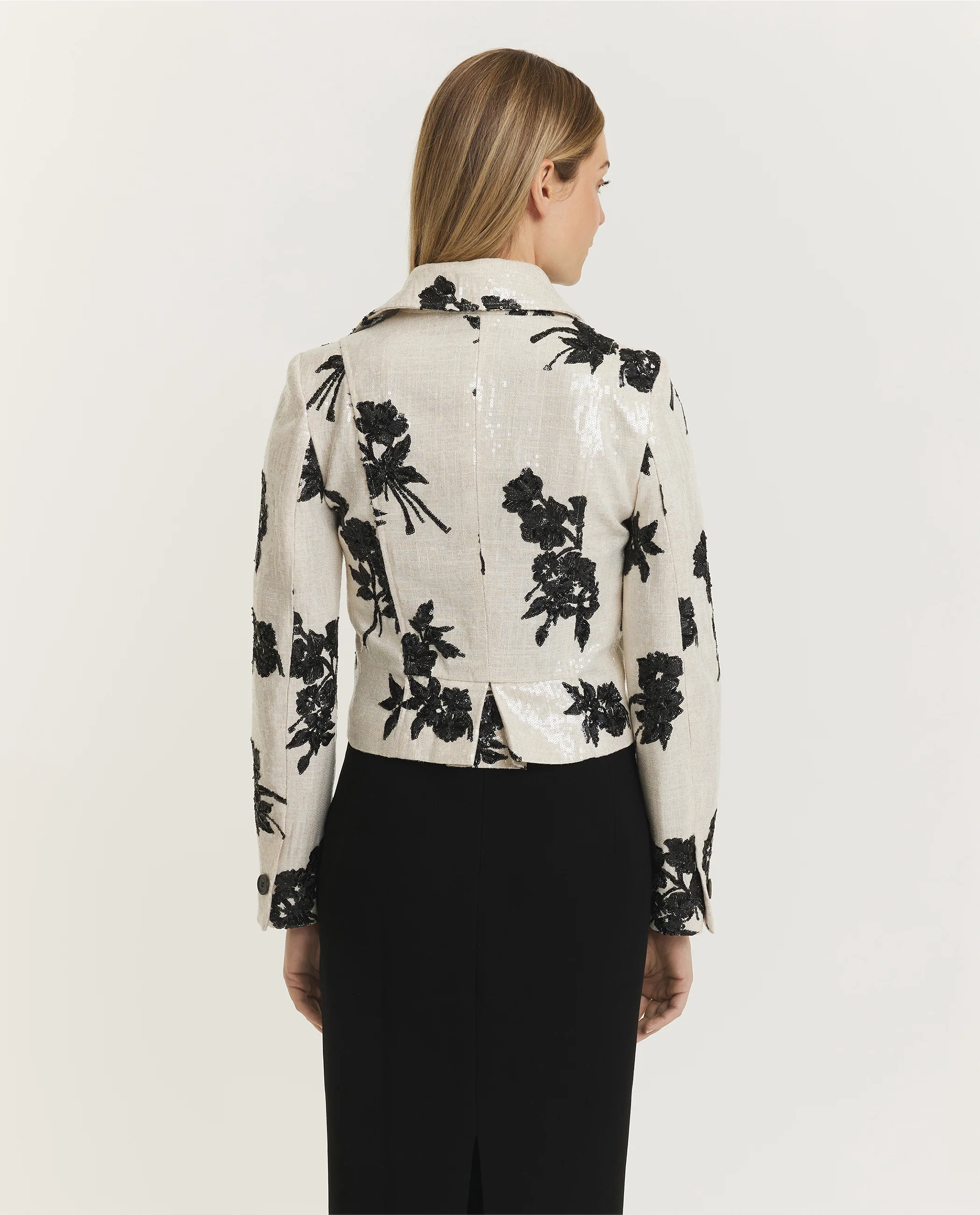 Korte double breasted blazer - Ecru - Image 5