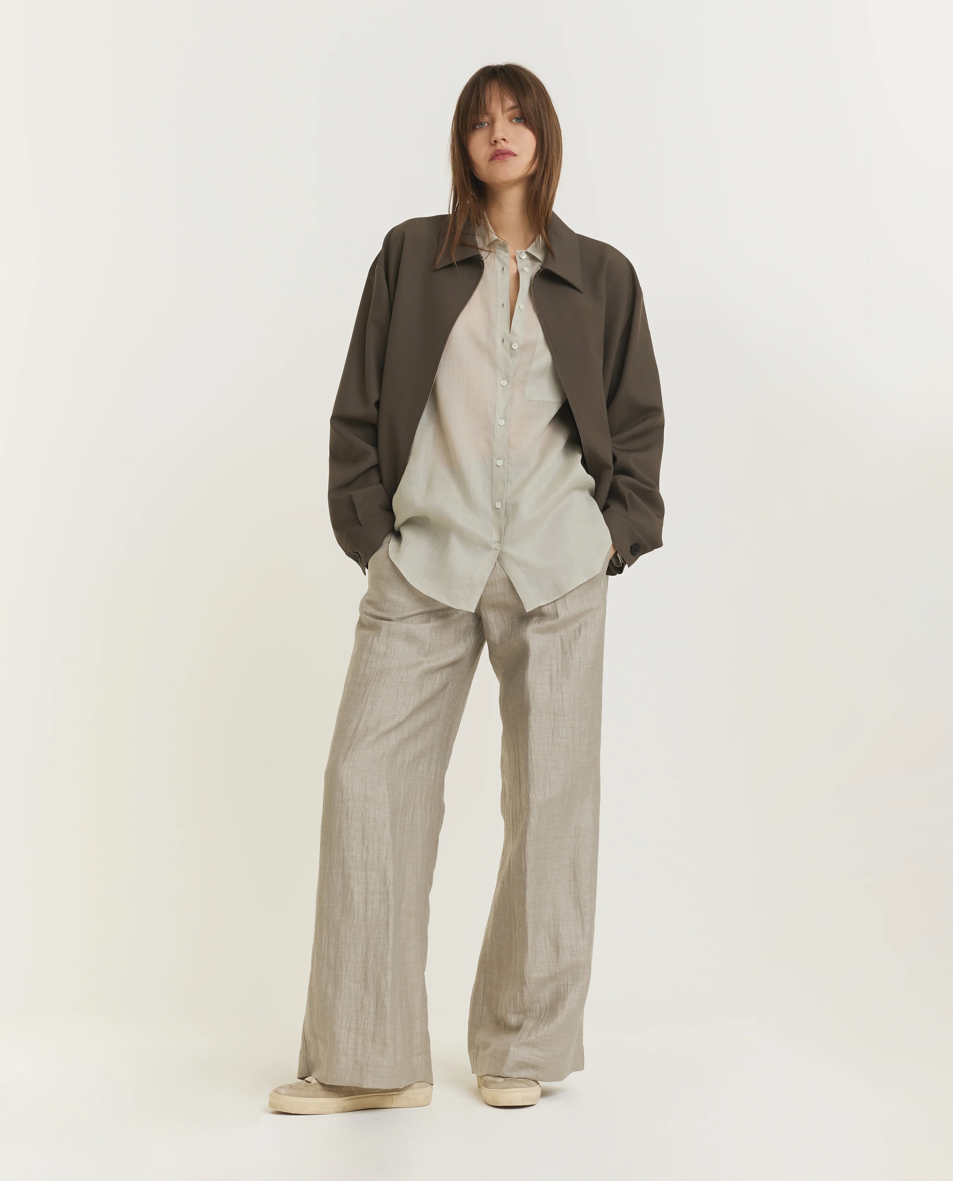 Linnen Crêpe Look Broek