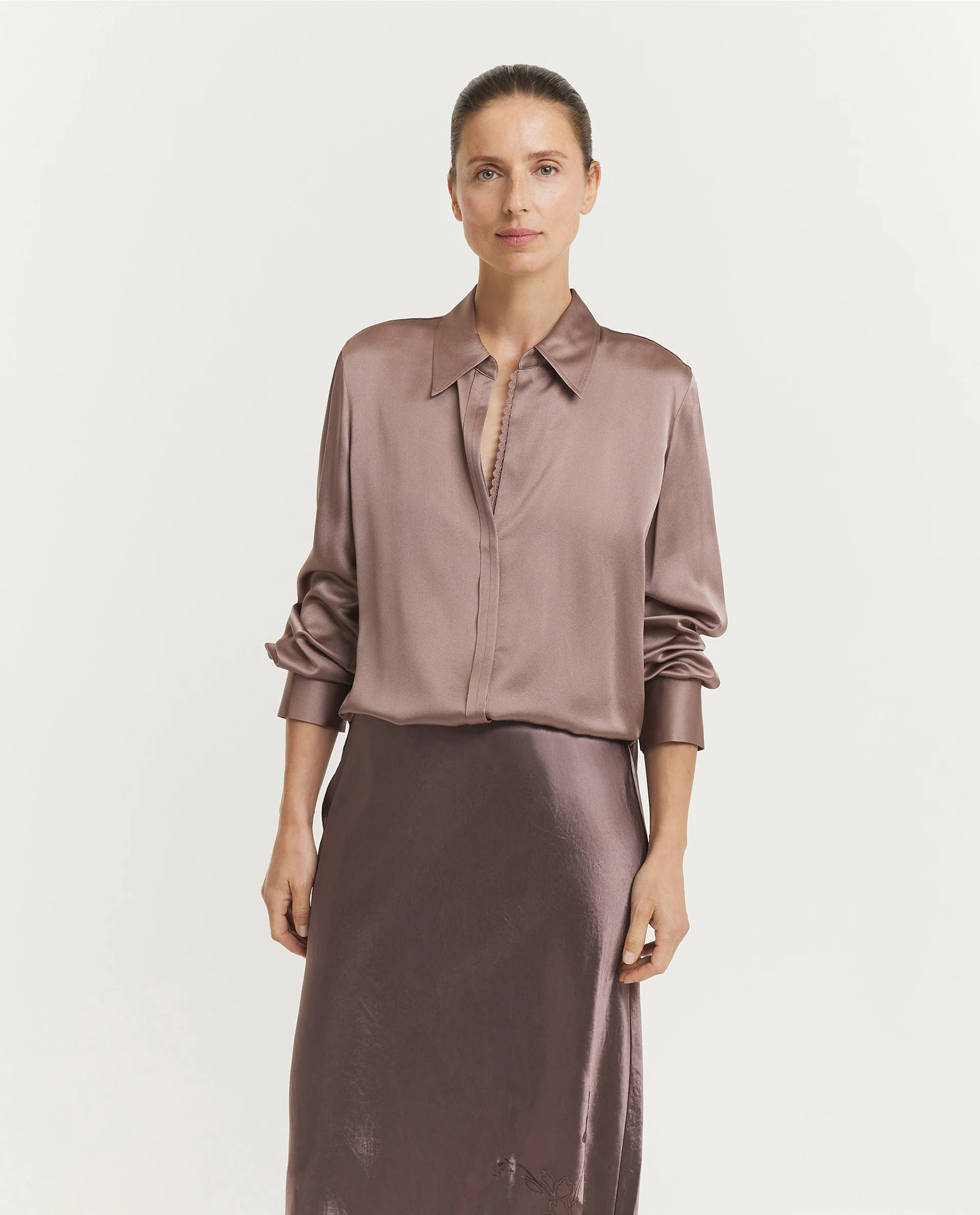 Relaxed Zijden Blouse - Roze