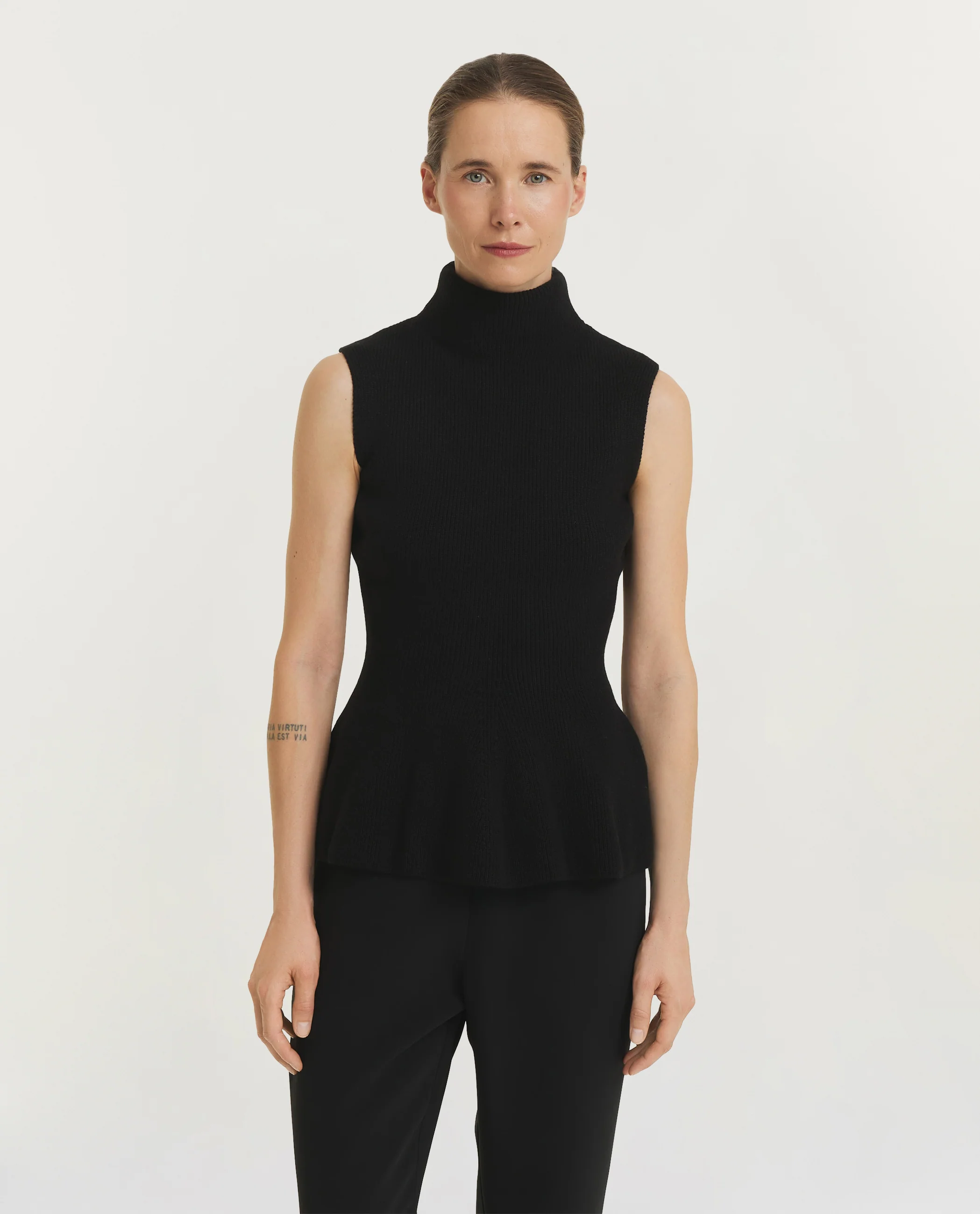Sculptural Sleeveless Knit Top