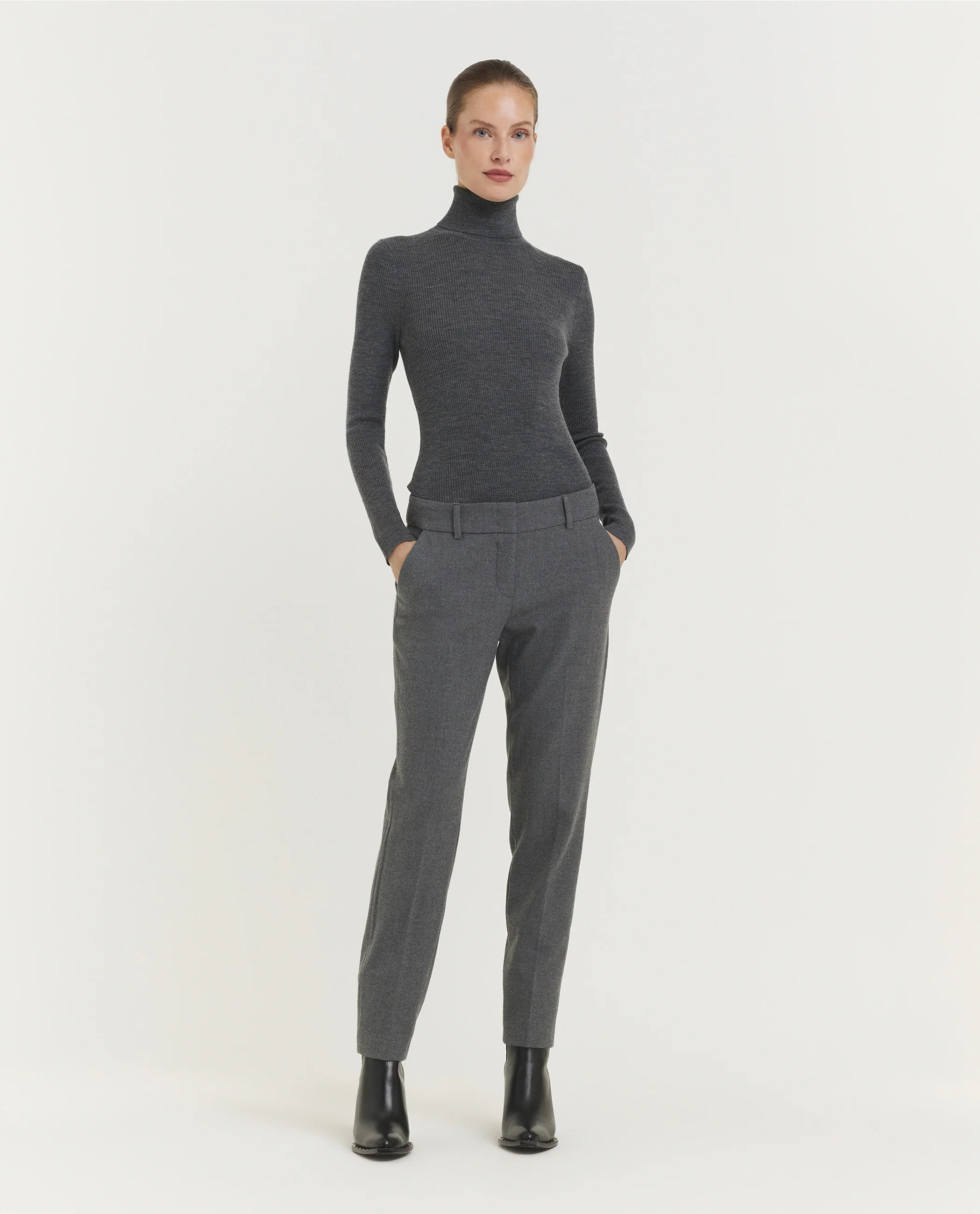 Soepele Crop Pantalon - Grijs