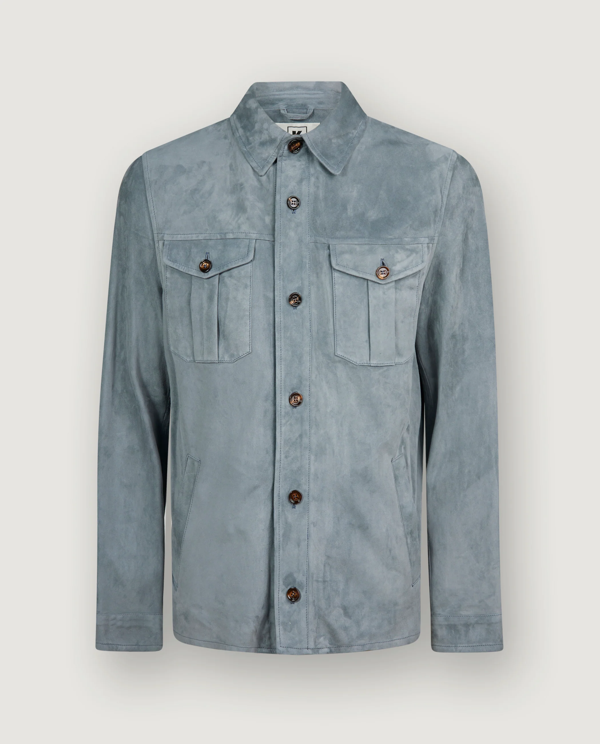 Suede Overshirt - Lichtblauw