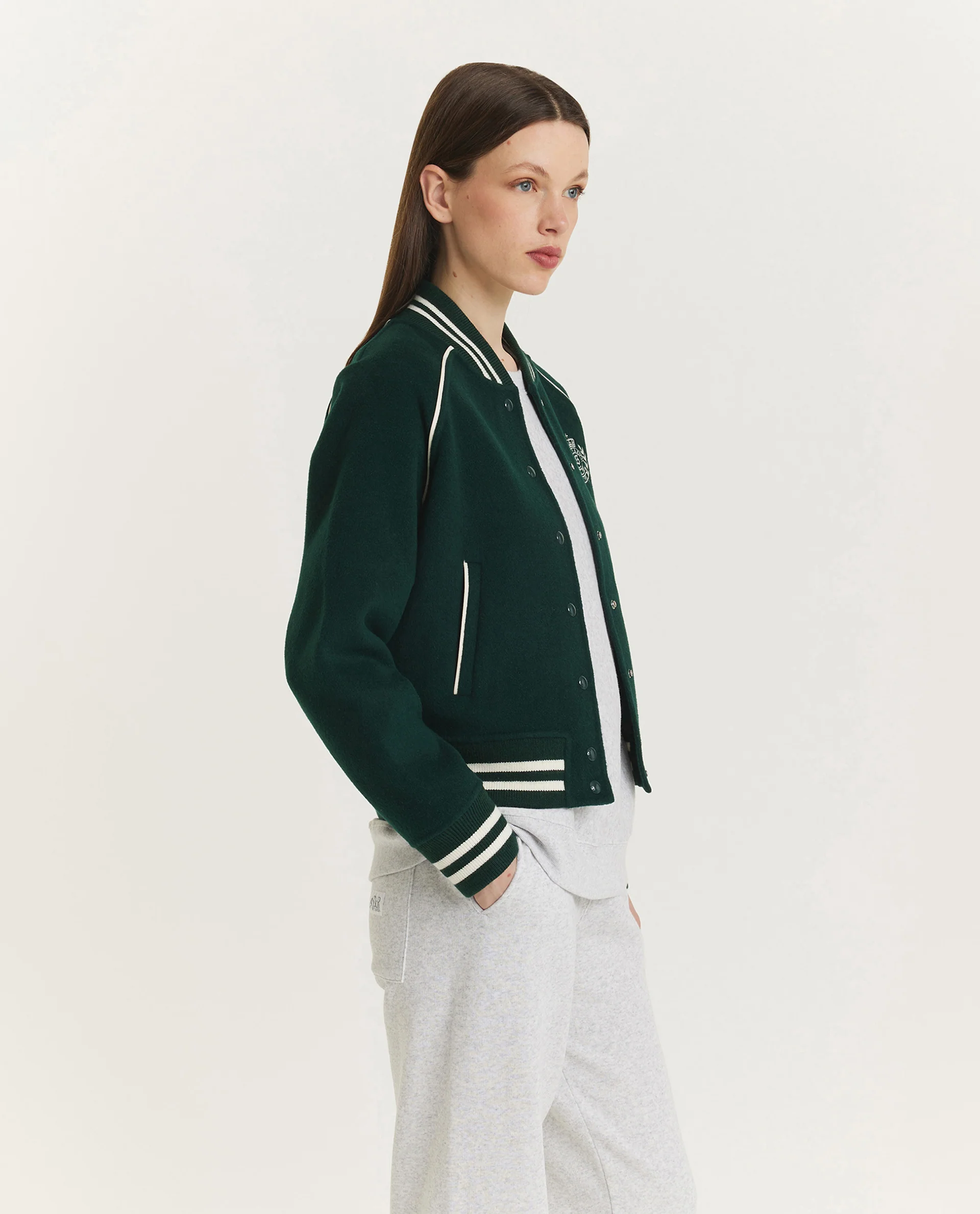 Wol Cashmere Varsity Jacket - Groen - Image 4