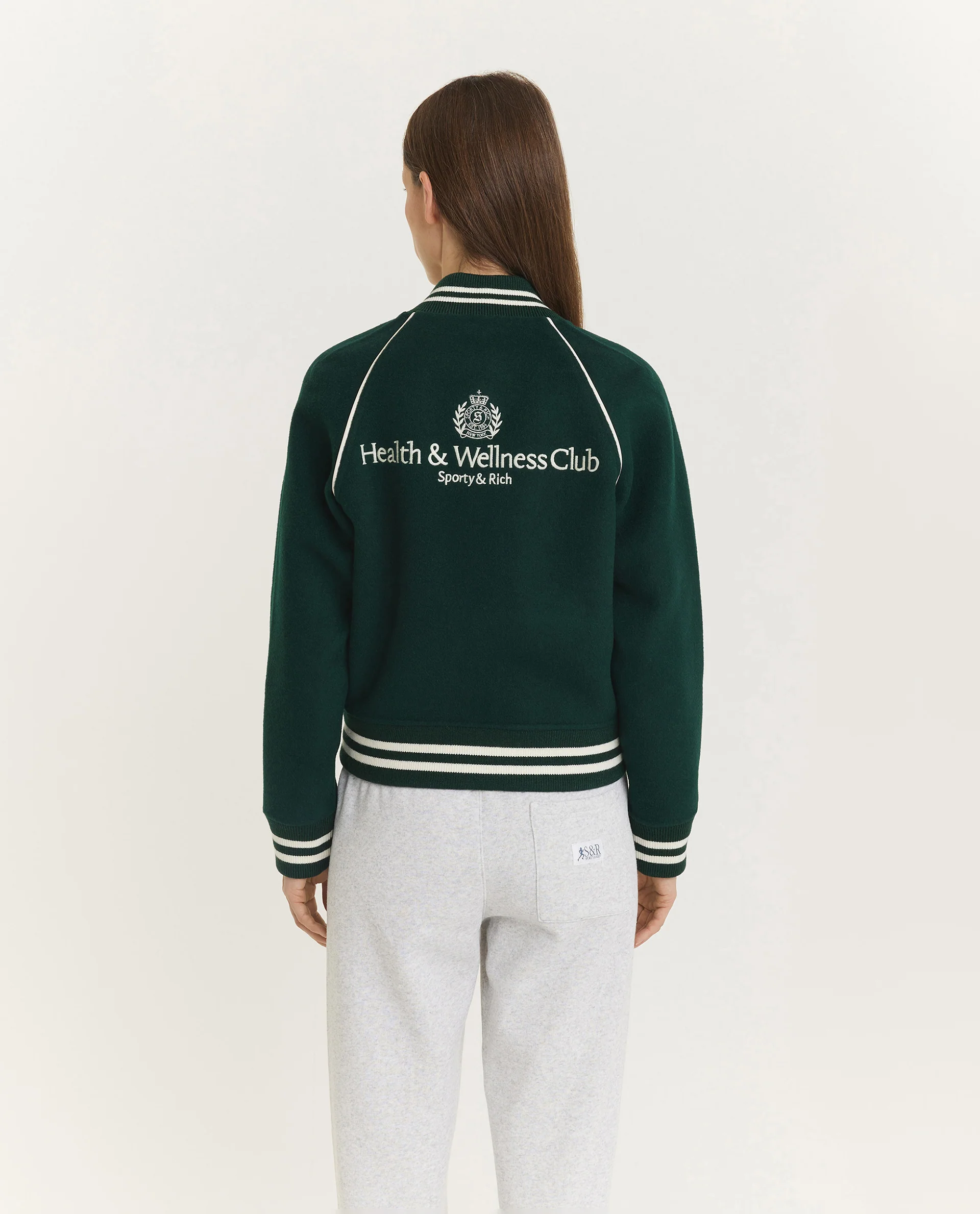Wol Cashmere Varsity Jacket - Groen - Image 5