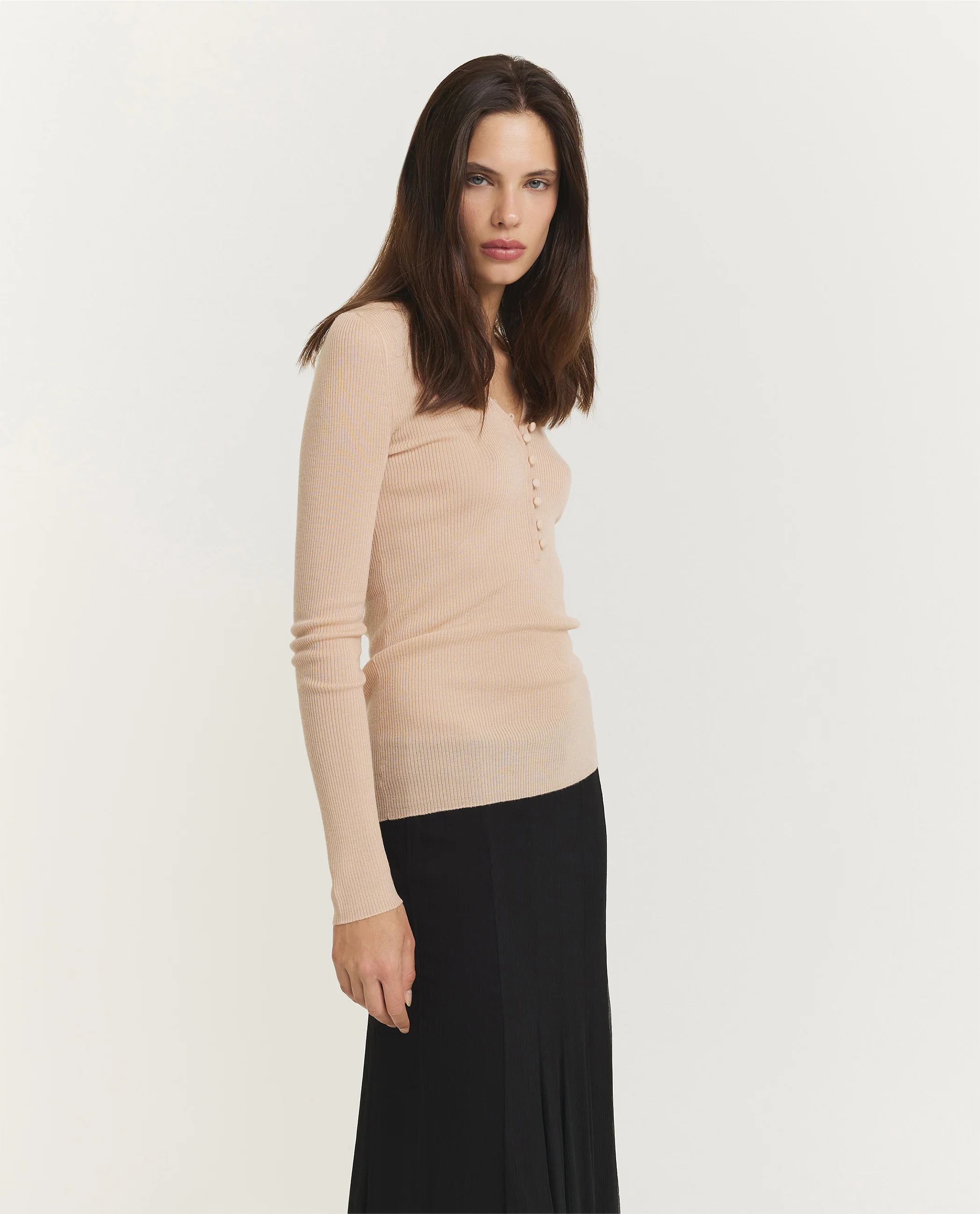 Wollen Geknoopte Henley - Roze - Image 4