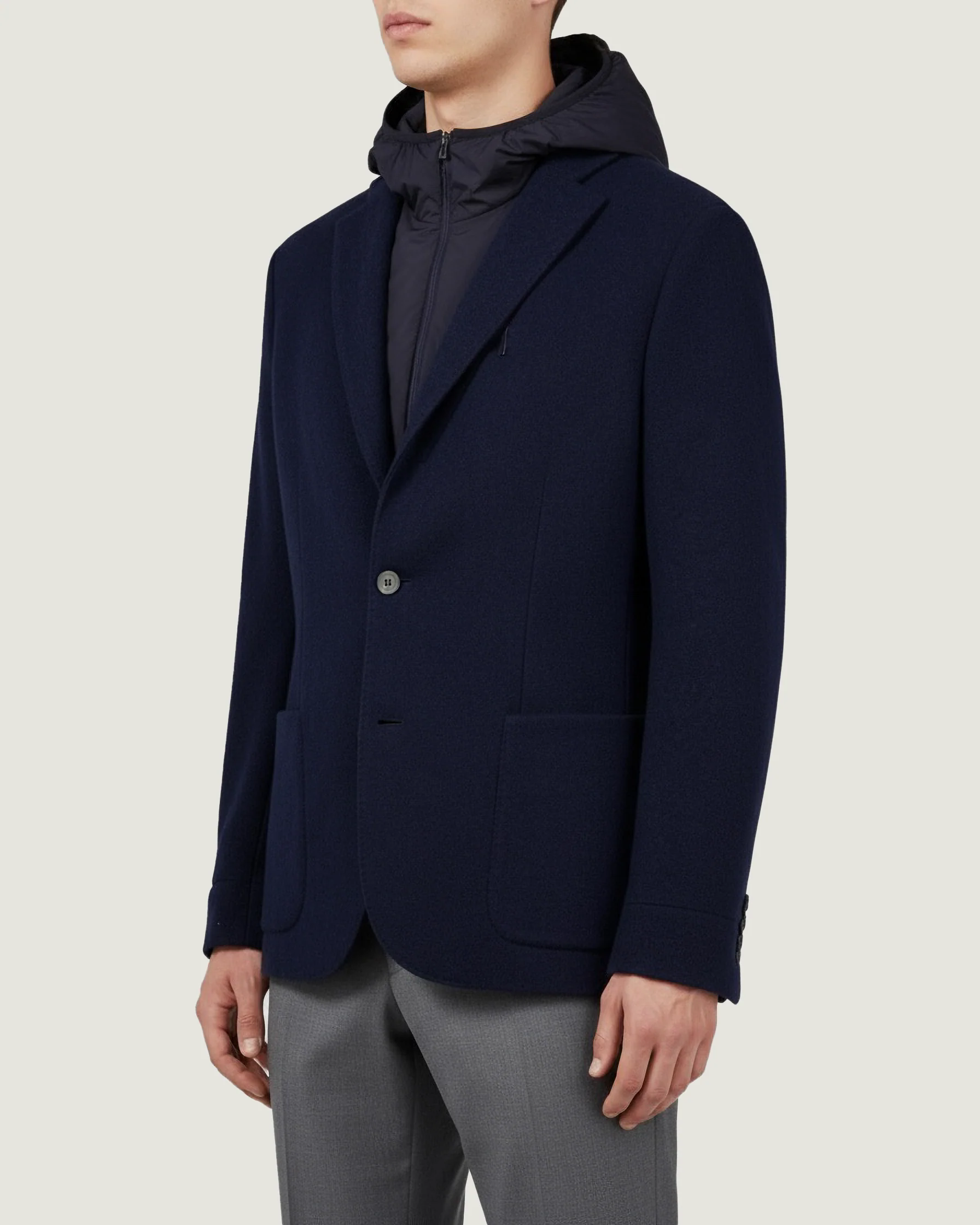 Wollen Hoodie Blazer - Donkerblauw - Image 2
