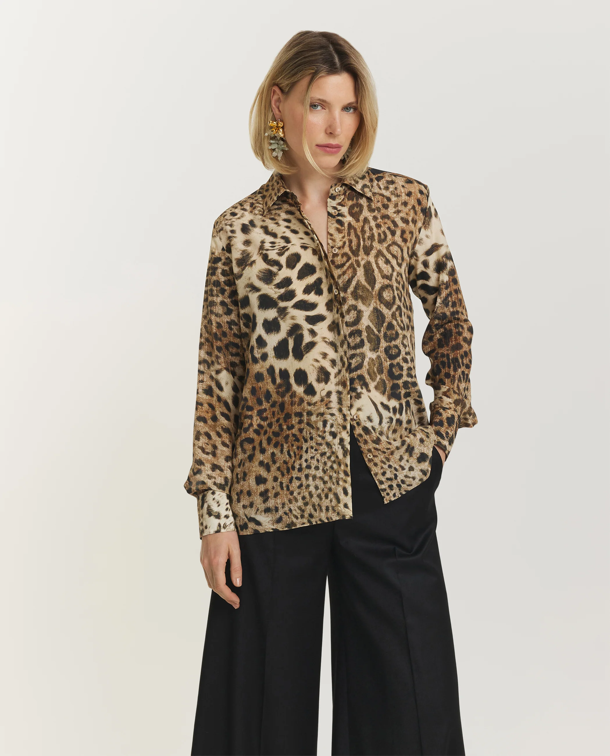 Zijden Leopard Blouse - Lichtbruin - Image 6